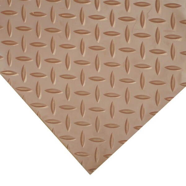 Rubber-Cal Diamond-Plate Thermoplastic Flooring - 3.5mm x 36 in x 8ft - Brown - 03-R271-36-BN-08