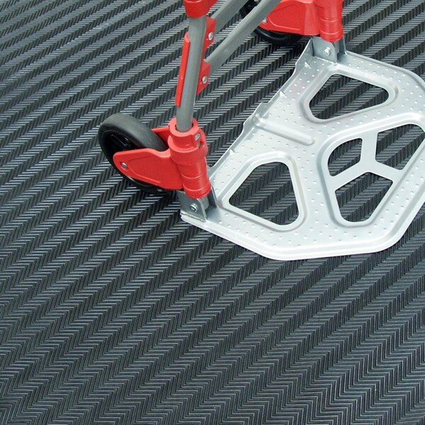 Rubber-Cal Fish-Bone Thermoplastic Flooring - 3.5mm x 36 in x 7ft - 03-R276-36-07