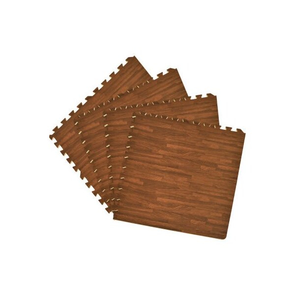 Achim Importing Achim Interlocking Foam Anti Fatigue Floor Tiles 24in x 24in, Walnut, 4 Pack - FMTL103-06