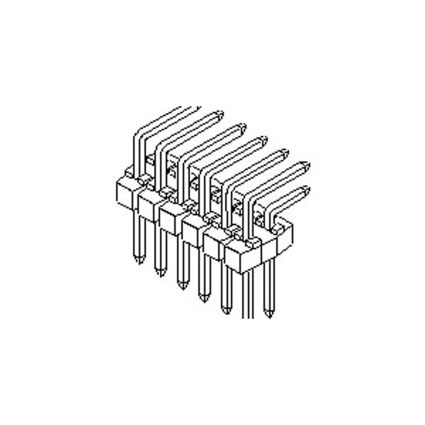 Conector de placa Molex, 50 contactos, 2 filas, macho, ángulo recto, paso de 0.1 pulgadas, terminal de soldadura, negro - 901220145