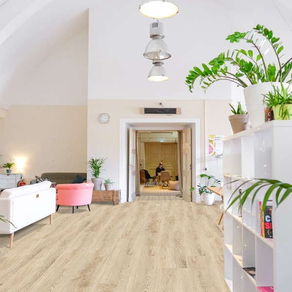 Lucida Surfaces LUCIDA SURFACES, GlueCore Cashmere 7 5/16 in. x48 in. 3mm 22MIL Glue Down Luxury Vinyl Planks , 60PK - GC-302PLT