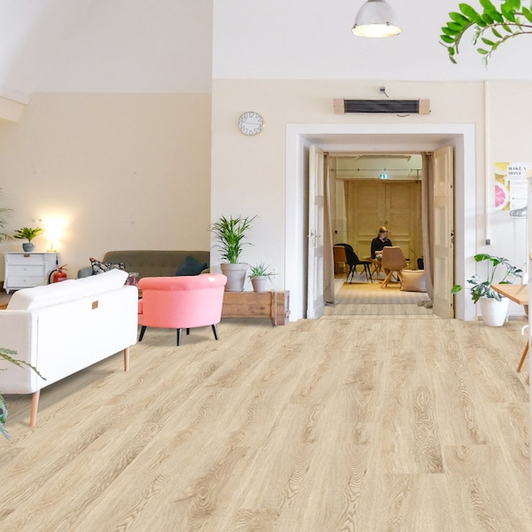 Lucida Surfaces LUCIDA SURFACES, GlueCore Cashmere 7 5/16 in. x48 in. 3mm 22MIL Glue Down Luxury Vinyl Planks , 60PK - GC-302PLT
