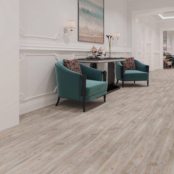 Lucida Surfaces LUCIDA SURFACES, PresCore Clay 6 in. x 36 in. 2mm 12MIL Glue Down Luxury Vinyl Planks (54 sq.ft per case), 36PK - PC-1104