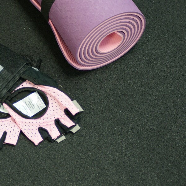 Rubber-Cal ReUz Rubber Flooring Rolls - 3mm x 48 in x 40ft - Black - 03-275R-40