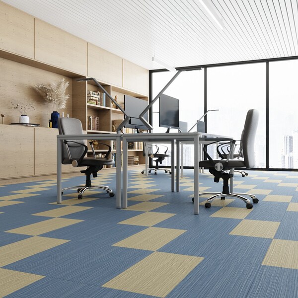 Lucida Surfaces LUCIDA SURFACES, FabCore Harbor Weave 12 in. x24 in. 3mm 28MIL Glue Down Luxury Vinyl Tiles , 60PK - FC-3603PLT