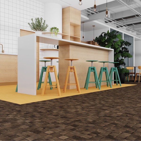 Lucida Surfaces LUCIDA SURFACES, FabCore Umber Block 12 in. x24 in. 3mm 28MIL Glue Down Luxury Vinyl Tiles , 60PK - FC-3503PLT