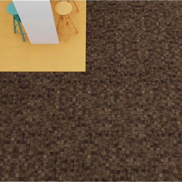 Lucida Surfaces LUCIDA SURFACES, FabCore Umber Block 12 in. x24 in. 3mm 28MIL Glue Down Luxury Vinyl Tiles , 60PK - FC-3503PLT