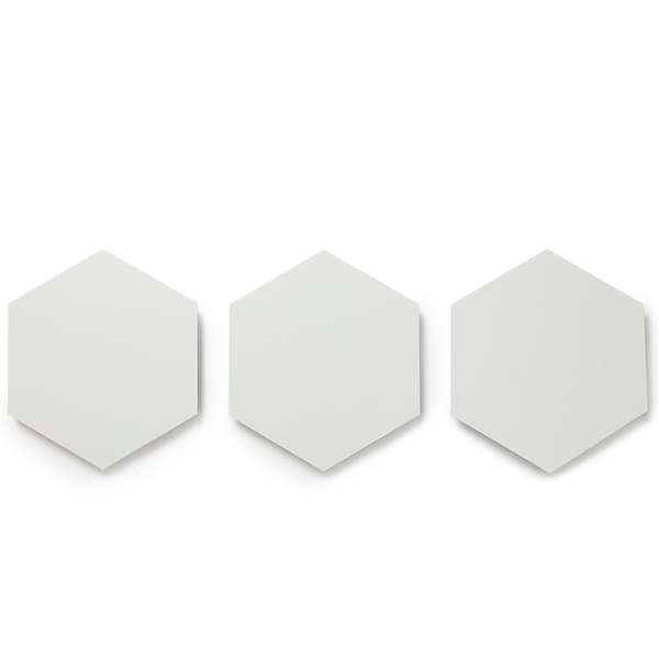 Lucida Surfaces LUCIDA SURFACES, MosaiCore Snow Hexagon 8.8 in. x10.375 in. 3mm 28MIL Glue Down Luxury Vinyl Tiles , 99PK - SC-4112PLT