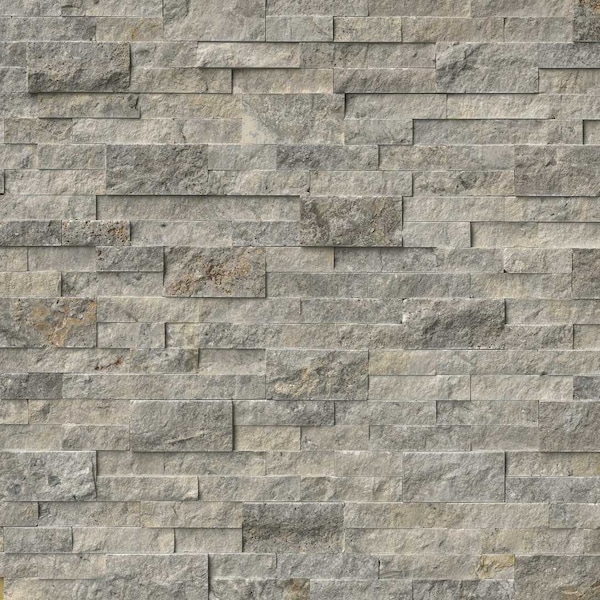 Msi Silver Splitface Ledger Panel 6 In. X 24 In. Natural Travertine Wall Tile, 6PK - ZOR-PNL-0096