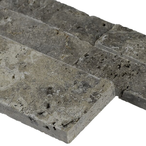 Msi Silver Splitface Ledger Panel 6 In. X 24 In. Natural Travertine Wall Tile, 6PK - ZOR-PNL-0096