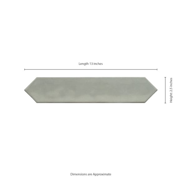 Msi Renzo Jade Pickett 2.5" X 13" Glossy Ceramic Green Wall Tile, PK62 - ZOR-PT-0110