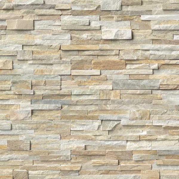Msi Golden Honey Splitface Ledger Panel 6 In. X 24 In. Natural Quartzite Wall Tile, 6PK - ZOR-PNL-0056