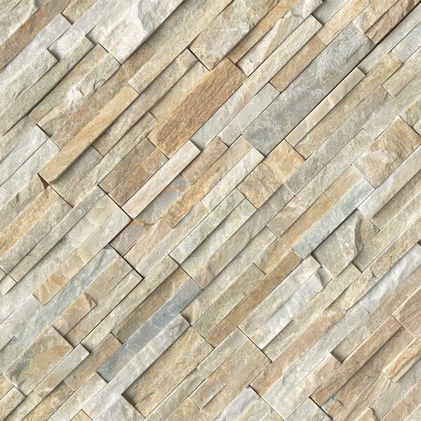 Msi Golden Honey Splitface Ledger Panel 6 In. X 24 In. Natural Quartzite Wall Tile, 6PK - ZOR-PNL-0056