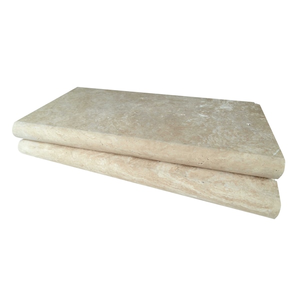 Msi Tuscany Beige 12 In. X 24 In. Brushed Travertine Pool Coping - ZOR-LSC-0014