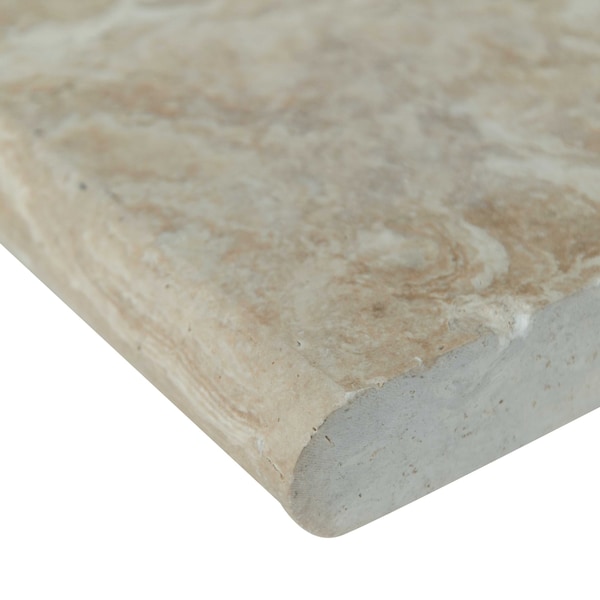 Msi Tuscany Beige 12 In. X 24 In. Brushed Travertine Pool Coping - ZOR-LSC-0014