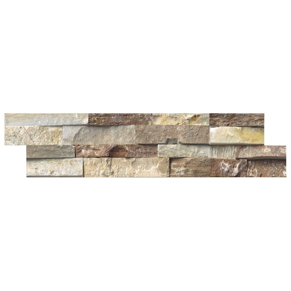 Msi Golden White Ledger Panel 6 In. X 24 In. Natural Quartzite Wall Tile, 4PK - ZOR-PNL-0059