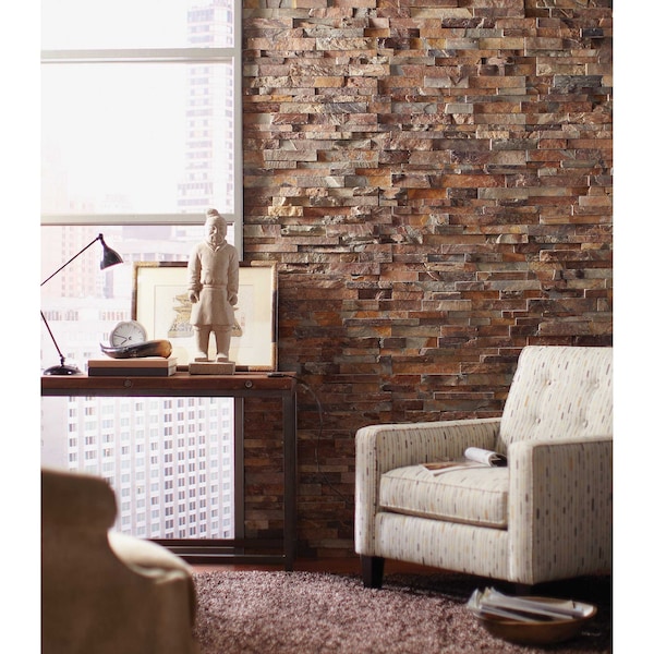 Msi California Gold Splitface Ledger Panel 6 In. X 24 In. Natural Slate Wall Tile, 4PK - ZOR-PNL-0072