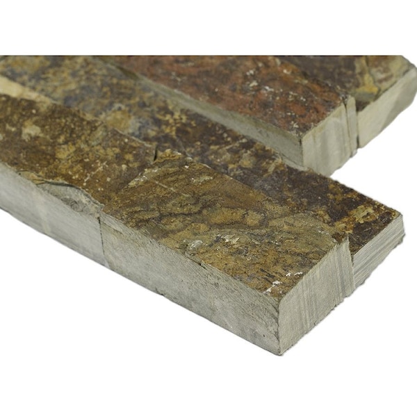 Msi California Gold Splitface Ledger Panel 6 In. X 24 In. Natural Slate Wall Tile, 4PK - ZOR-PNL-0072