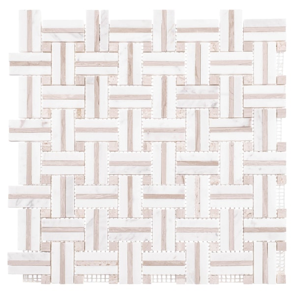 Andova Tiles ANDOVA TILES Fabrique 1" x 2" Natural Stone Marble Mosaic Wall & Floor Tile - ANDFAB236