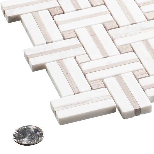 Andova Tiles ANDOVA TILES Fabrique 1" x 2" Natural Stone Marble Mosaic Wall & Floor Tile - ANDFAB236