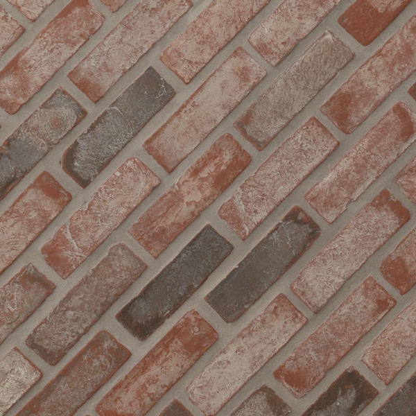 Msi Noble Red 2.64 In. X 7.89 In. Textured Clay Brick Floor And Wall Tile, 50PK - ZOR-MD-0561