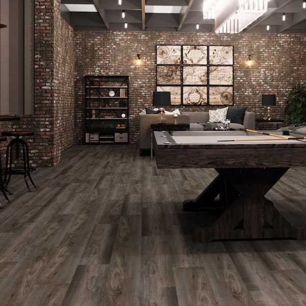 Lucida Surfaces LUCIDA SURFACES, MaxCore Obsidian 7 5/16 in. x48 in. 5.8mm 22MIL Interlocking Luxury Vinyl Planks , 45PK - MC-502PLT