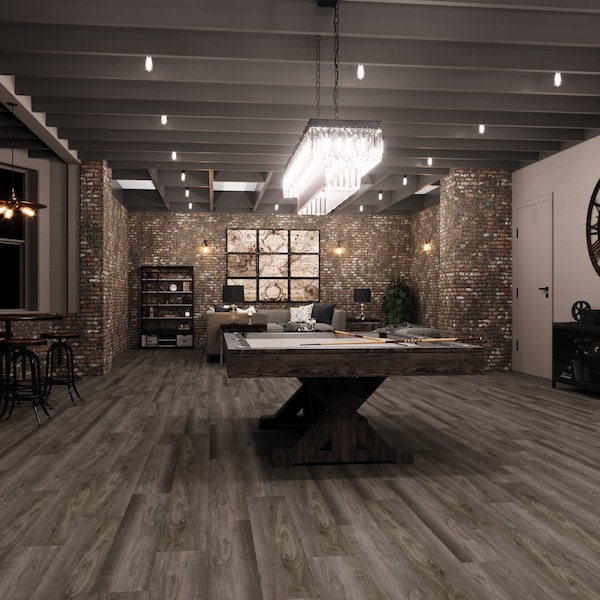 Lucida Surfaces LUCIDA SURFACES, MaxCore Obsidian 7 5/16 in. x48 in. 5.8mm 22MIL Interlocking Luxury Vinyl Planks , 45PK - MC-502PLT