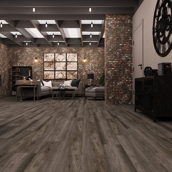 Lucida Surfaces LUCIDA SURFACES, MaxCore Obsidian 7 5/16 in. x48 in. 5.8mm 22MIL Interlocking Luxury Vinyl Planks , 45PK - MC-502PLT