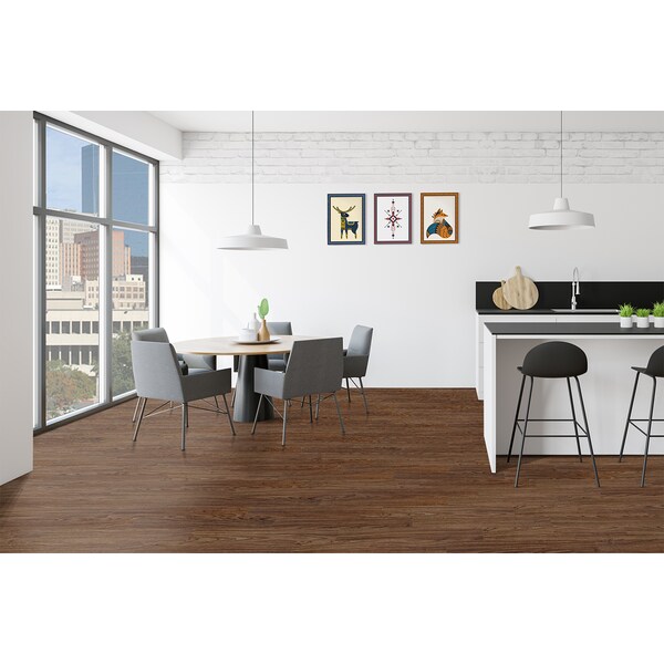 Lucida Surfaces LUCIDA SURFACES, BaseCore Chestnut 6 in. x36 in. 2mm 12MIL Peel & Stick Vinyl Plank , 55PK - BC-903PLT
