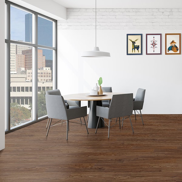 Lucida Surfaces LUCIDA SURFACES, BaseCore Chestnut 6 in. x36 in. 2mm 12MIL Peel & Stick Vinyl Plank , 55PK - BC-903PLT