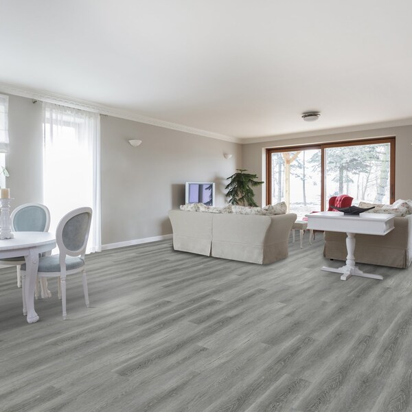 Lucida Surfaces LUCIDA SURFACES, TruCore Greywolf 7 5/16 in. x48 in. 5.8mm 22MIL Interlocking Luxury Vinyl Planks , 50PK - TC-804PLT