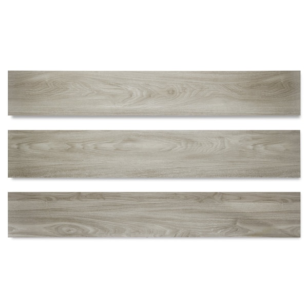 Lucida Surfaces LUCIDA SURFACES, GlueCore Silver Grey 7 5/16 in. x48 in. 3mm 22MIL Glue Down Luxury Vinyl Planks , 60PK - GC-303PLT