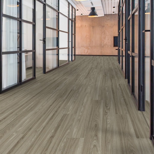 Lucida Surfaces LUCIDA SURFACES, GlueCore Silver Grey 7 5/16 in. x48 in. 3mm 22MIL Glue Down Luxury Vinyl Planks , 60PK - GC-303PLT