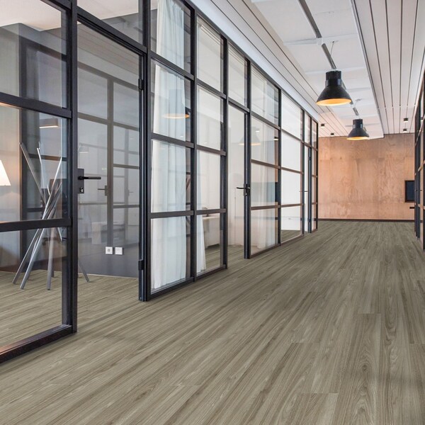 Lucida Surfaces LUCIDA SURFACES, GlueCore Silver Grey 7 5/16 in. x48 in. 3mm 22MIL Glue Down Luxury Vinyl Planks , 60PK - GC-303PLT