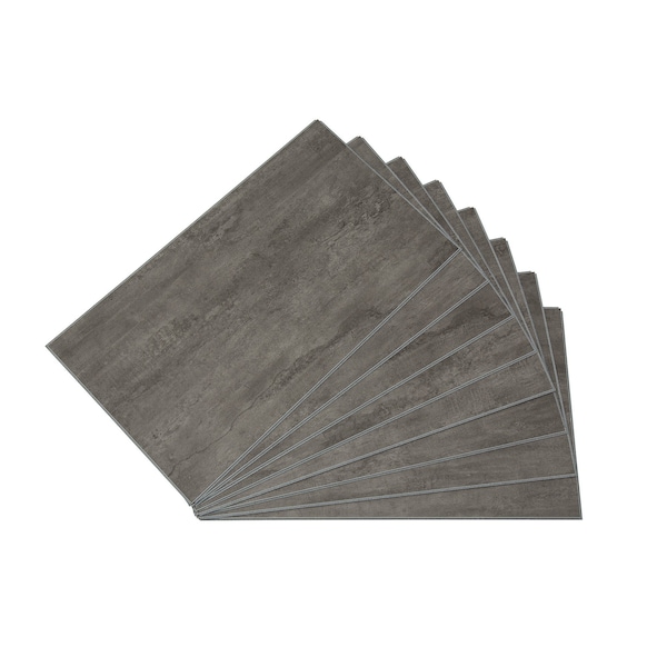 Palisade Vinyl Wall Tile 25.6"L x 14.8"W in Ashen Slate (Carton of 8) - 53000