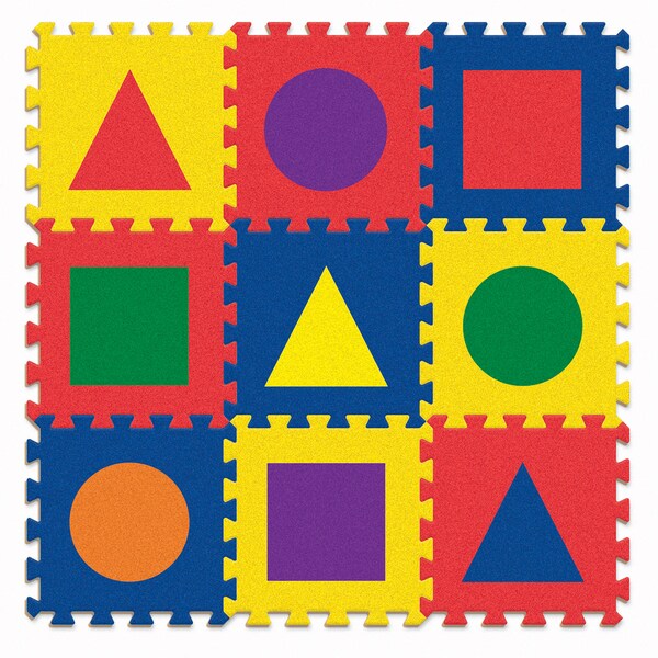 Wonderfoam Carpet Tiles, Shapes, 12in. x 12in., 9 Count - PAC4354