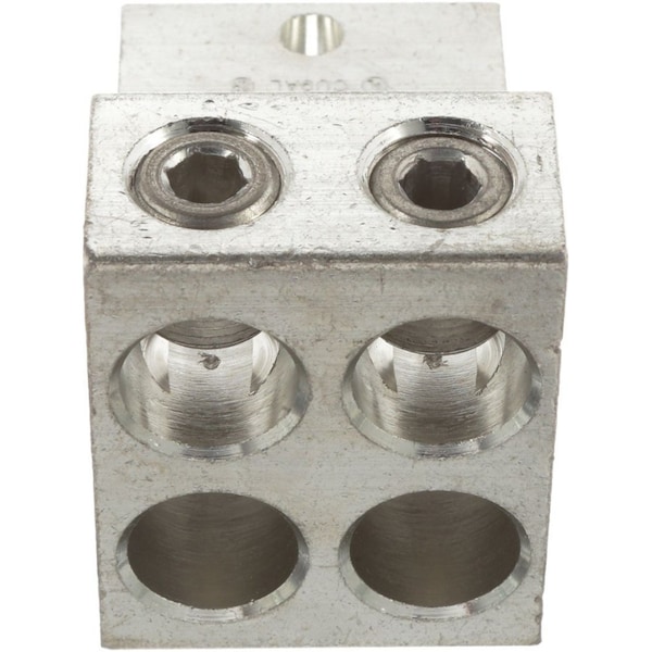 "Terminal de Laminación para Cables, 4 orificios, calibre 2 AWG-600 Kcmil, perno de 3/8" - LAM4SB600-38-1Y"