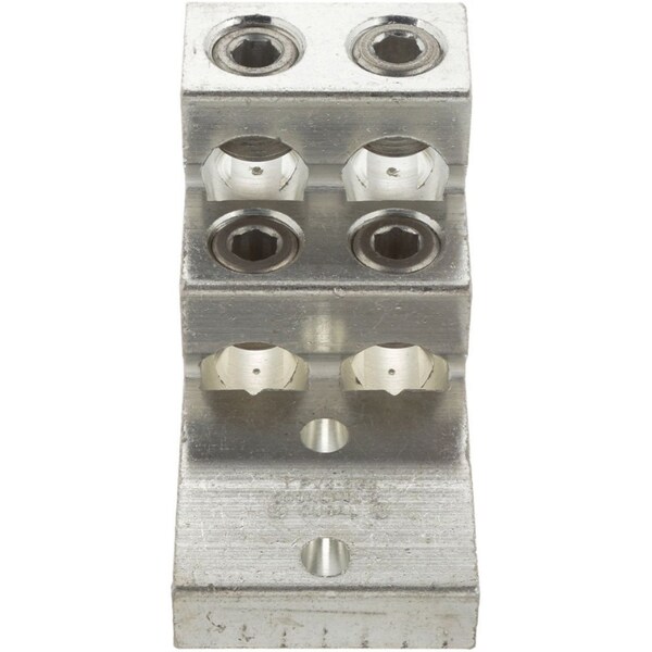 "Terminal de Laminación para Cables, 4 orificios, calibre 2 AWG-600 Kcmil, perno de 3/8" - LAM4SB600-38-1Y"