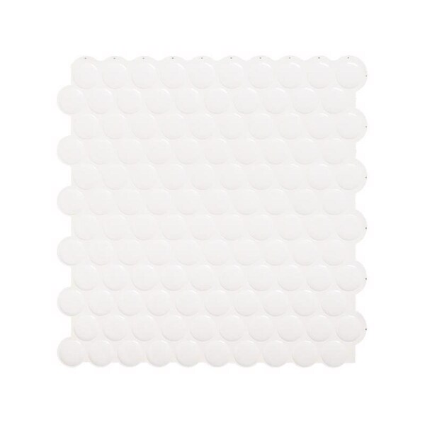 Apendices 8.95 x 8.98 in. Glazed Vinyl Adhesive Wall Tile, White, 24PK - AP2742832