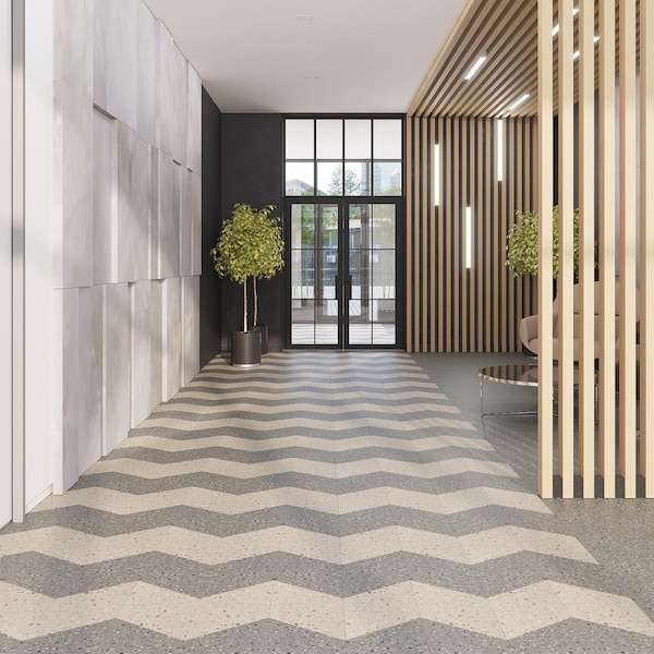 Lucida Surfaces LUCIDA SURFACES, MosaiCore Alpine Rock  Rhombus 9.75 in. x17 in. 3mm 28MIL Glue Down Luxury Vinyl Tiles , 26PK - SC-4254