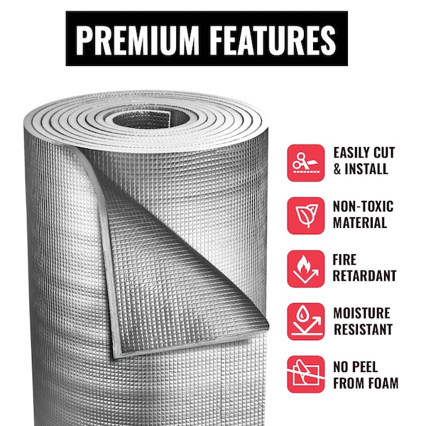 Sealtech 3mm Reflective Insulation Roll Soundproofing Thermal Shield Use 48 in. X 50 ft - ST-303-48X50