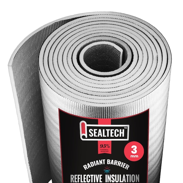 Sealtech 3mm Reflective Insulation Roll Soundproofing Thermal Shield Use 48 in. X 50 ft - ST-303-48X50