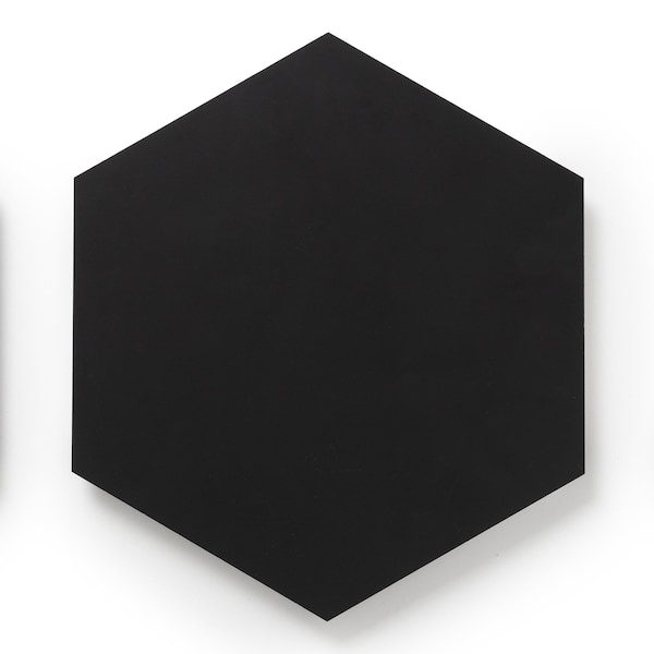 Lucida Surfaces LUCIDA SURFACES, MosaiCore Pure Black Hexagon 8.8 in. x10.375 in. 3mm 28MIL Glue Down Luxury Vinyl Tiles , 25PK - SC-4113