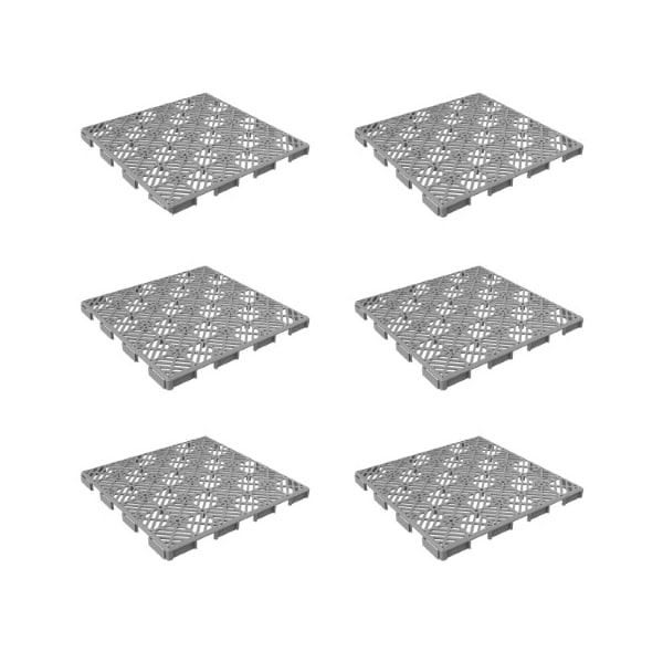 Nature Spring Set of 6 Patio and Deck Tiles, Interlocking Pattern Outdoor Flooring Pavers Weather Resistant, Gray - 444522EFM