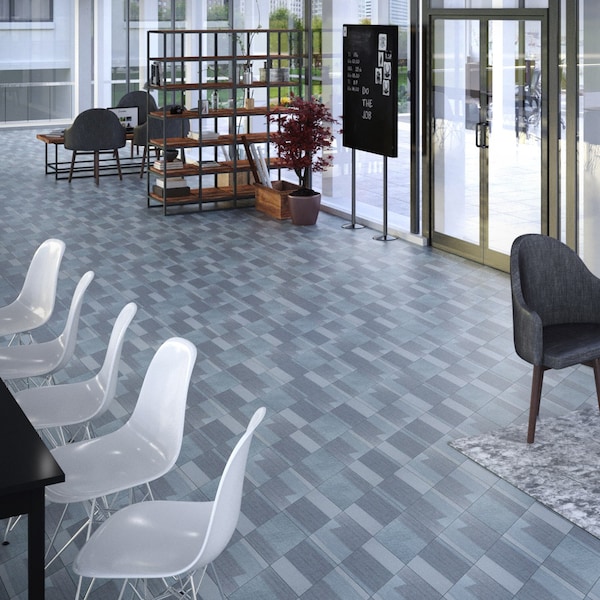 Lucida Surfaces LUCIDA SURFACES, MosaiCore Denim Braid  Rhombus 9.75 in. x17 in. 3mm 28MIL Glue Down Luxury Vinyl Tiles , 26PK - SC-4207