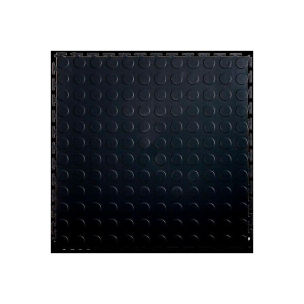 Lock-Tile Lock-Tile PVC Floor Tiles, LK001, 19.5x19.5", Coin, Black - LK001