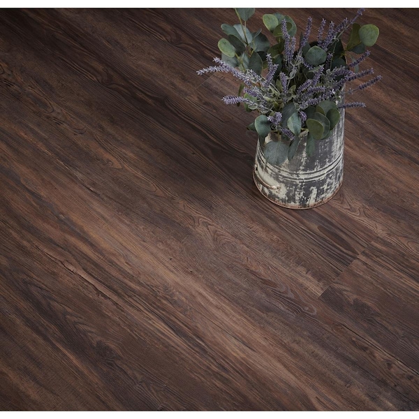 Ltl Home Products 9 x 47.9 in. Flexxfloor Sierra Nevada Vinyl Plank Flooring, Dark Brown - 1198799