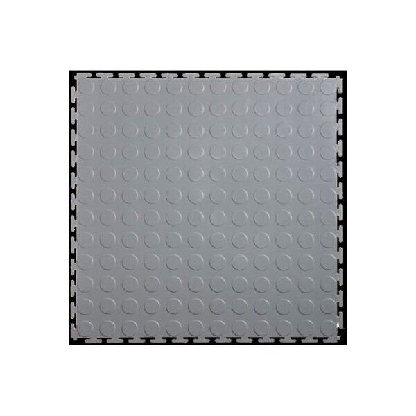 Lock-Tile Lock-Tile PVC Floor Tiles, LK002L, 19.5x19.5", Coin, Light Gray - LK002L