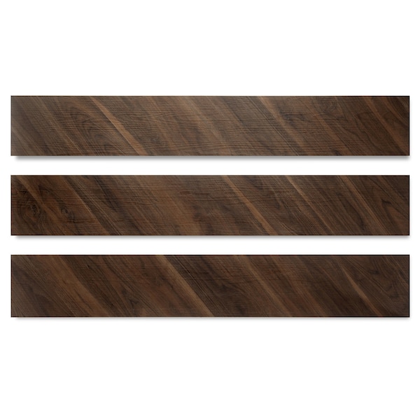 Lucida Surfaces LUCIDA SURFACES, GlueCore Angled Walnut 7 5/16 in. x48 in. 3mm 22MIL Glue Down Luxury Vinyl Planks , 60PK - GC-317PLT