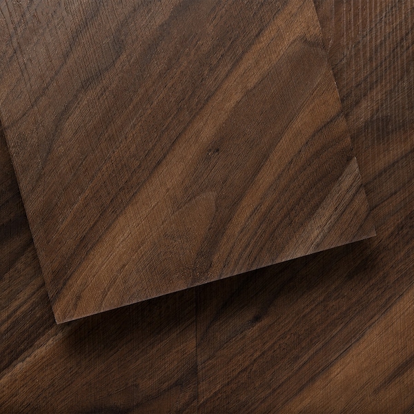 Lucida Surfaces LUCIDA SURFACES, GlueCore Angled Walnut 7 5/16 in. x48 in. 3mm 22MIL Glue Down Luxury Vinyl Planks , 60PK - GC-317PLT